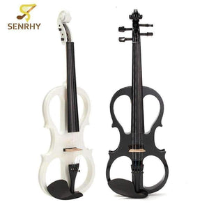 Planet Gates China / White Musical Instruments 4/4 Maple Electric Violin Silent Wood Full Size with Ebony Fittings Cable Headphone & Case Hot