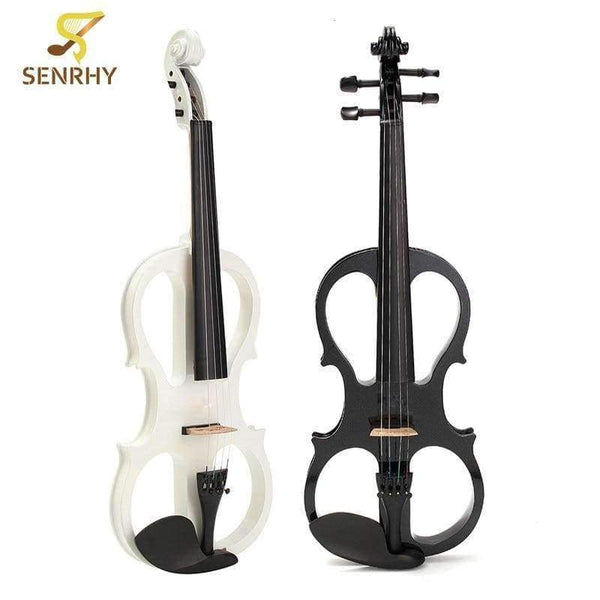 Planet Gates China / White Musical Instruments 4/4 Maple Electric Violin Silent Wood Full Size with Ebony Fittings Cable Headphone & Case Hot