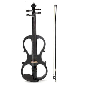 Planet Gates China / White Musical Instruments 4/4 Maple Electric Violin Silent Wood Full Size with Ebony Fittings Cable Headphone & Case Hot