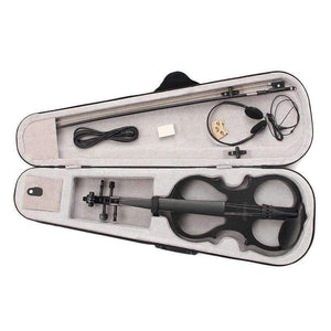Planet Gates China / White Musical Instruments 4/4 Maple Electric Violin Silent Wood Full Size with Ebony Fittings Cable Headphone & Case Hot