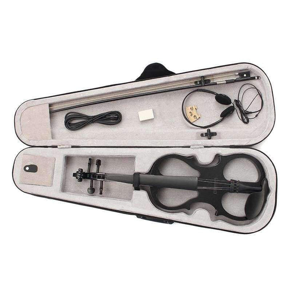 Planet Gates China / White Musical Instruments 4/4 Maple Electric Violin Silent Wood Full Size with Ebony Fittings Cable Headphone & Case Hot