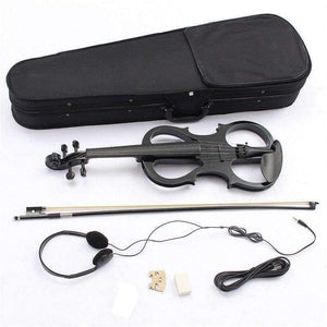 Planet Gates China / White Musical Instruments 4/4 Maple Electric Violin Silent Wood Full Size with Ebony Fittings Cable Headphone & Case Hot