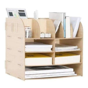 Planet Gates China / White Oak Office Desk Sets Multifunctional Desk Organizer Desk Accessories File Cabinet Rack Wooden Book Document Storage Box