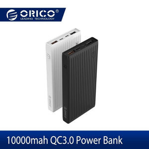 Planet Gates China / WHITE ORICO 10000mAh Universal Power Bank QC3.0 Quick Charge Dual-way Powerbank External Phone Backup Battery Charge For iPhone Xiaomi