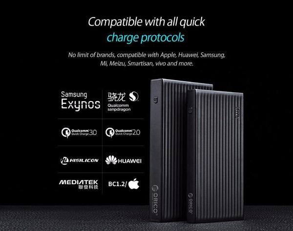Planet Gates China / WHITE ORICO 10000mAh Universal Power Bank QC3.0 Quick Charge Dual-way Powerbank External Phone Backup Battery Charge For iPhone Xiaomi