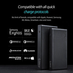 Planet Gates China / WHITE ORICO 10000mAh Universal Power Bank QC3.0 Quick Charge Dual-way Powerbank External Phone Backup Battery Charge For iPhone Xiaomi