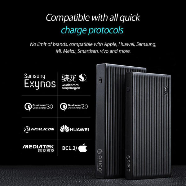 Planet Gates China / WHITE ORICO 10000mAh Universal Power Bank QC3.0 Quick Charge Dual-way Powerbank External Phone Backup Battery Charge For iPhone Xiaomi