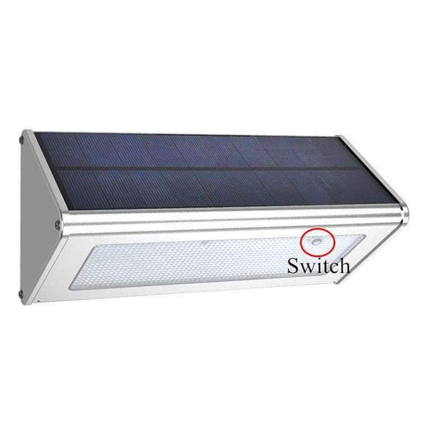 Planet Gates China / White Outdoor Solar Powered Lamp Security Light With Motion Sensor Aluminum Alloy Street Porch Light lampada 48 LED 800LM Waterproof