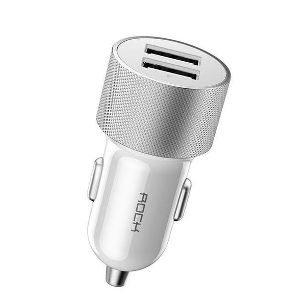 Planet Gates China / white ROCK Car Phone Charger Dual USB Output 5V2.4A Fast Charging Mobile Phone Travel Adapter Cigar Lighter Car Phone USB Charger