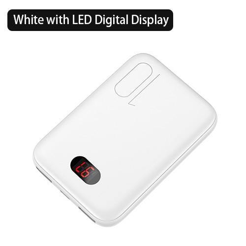 Planet Gates China / White with LED Power Bank for xiaomi mi iPhone,USAMS Mini Pover Bank 10000mAh LED Display Powerbank External Battery Poverbank  Fast charging