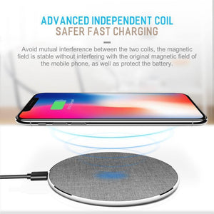 Planet Gates China / wireless charger / PU Leather White ROCK 10W Qi Wireless Charger for iPhone XS X XR XS MAX 8 Fast wireless Phone charger for Samsung Galaxy S9/8 Note 9 charging pad