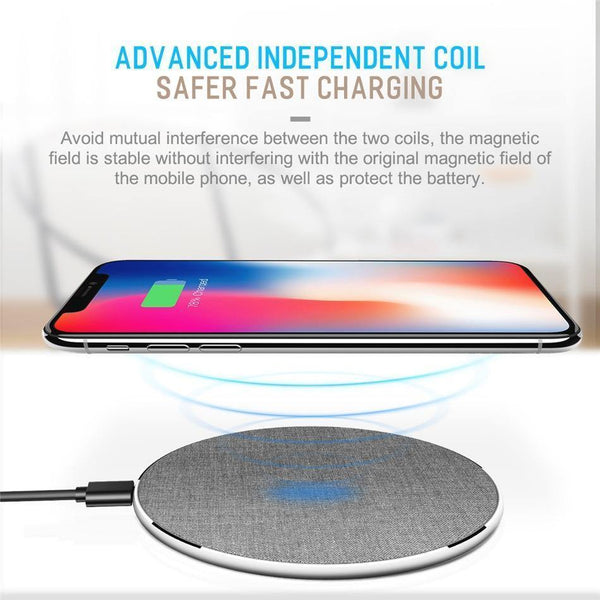 Planet Gates China / wireless charger / PU Leather White ROCK 10W Qi Wireless Charger for iPhone XS X XR XS MAX 8 Fast wireless Phone charger for Samsung Galaxy S9/8 Note 9 charging pad