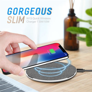 Planet Gates China / wireless charger / PU Leather White ROCK 10W Qi Wireless Charger for iPhone XS X XR XS MAX 8 Fast wireless Phone charger for Samsung Galaxy S9/8 Note 9 charging pad