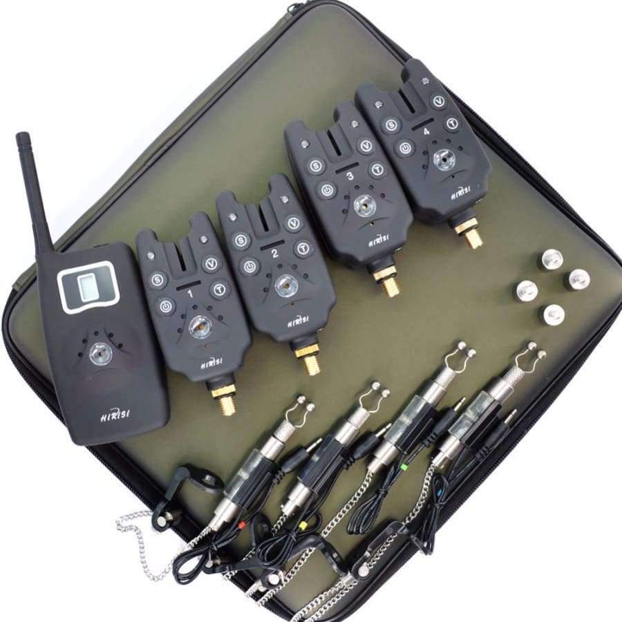 Planet Gates Wireless fishing bite alarm 1+4 set with 4pcs illuminated swinger in  EVA case for carp fishing B1203S