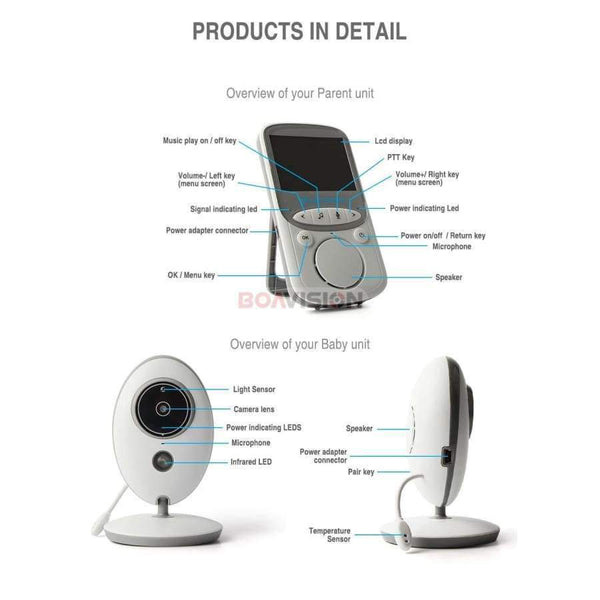 Planet Gates China Wireless LCD Audio Video Baby Monitor VB605 Radio Nanny Music Intercom IR 24h Portable Baby Camera Baby Walkie Talkie Babysitter