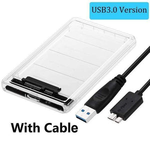 Planet Gates China / With Cable 2.5" USB 3.0 SATA Hd Box HDD Hard Disk Drive External HDD Enclosure Transparent Case Tool Free 5 Gbps Support 2TB UASP Protocol