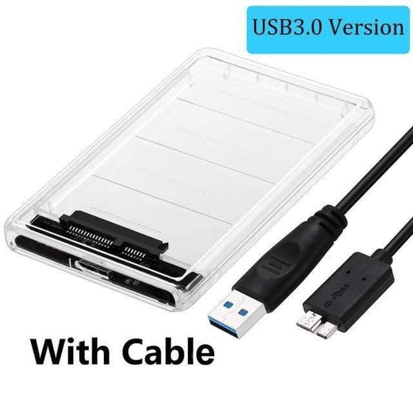 Planet Gates China / With Cable 2.5" USB 3.0 SATA Hd Box HDD Hard Disk Drive External HDD Enclosure Transparent Case Tool Free 5 Gbps Support 2TB UASP Protocol