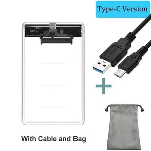 Planet Gates China / With Cable and Bag 2 2.5" USB 3.0 SATA Hd Box HDD Hard Disk Drive External HDD Enclosure Transparent Case Tool Free 5 Gbps Support 2TB UASP Protocol