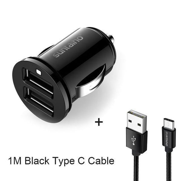 Planet Gates China / With Type C  Cable Suntaiho Dual USB Car Charger Universal Car-Charger 3.1A Mini Mobile Phone Car-charger adapter  for iPhone 7 Car Phone Charger