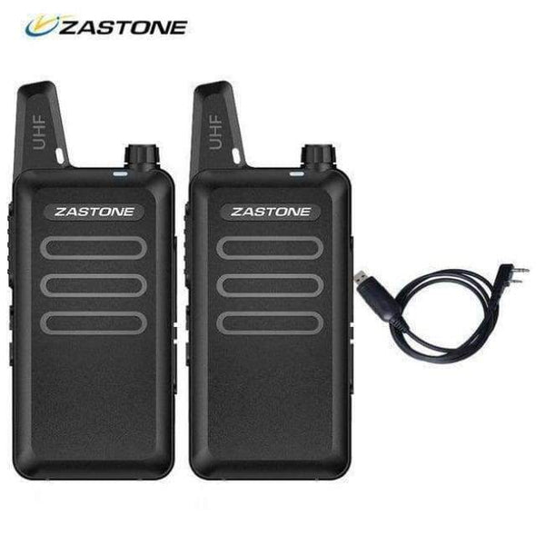Planet Gates China / x6 with cable 2Pcs/lot Zastone ZT-X6 UHF 400-470 MHz Black handheld Communication Equipment Mini Radio Set Portable Small Walkie Talkie X6