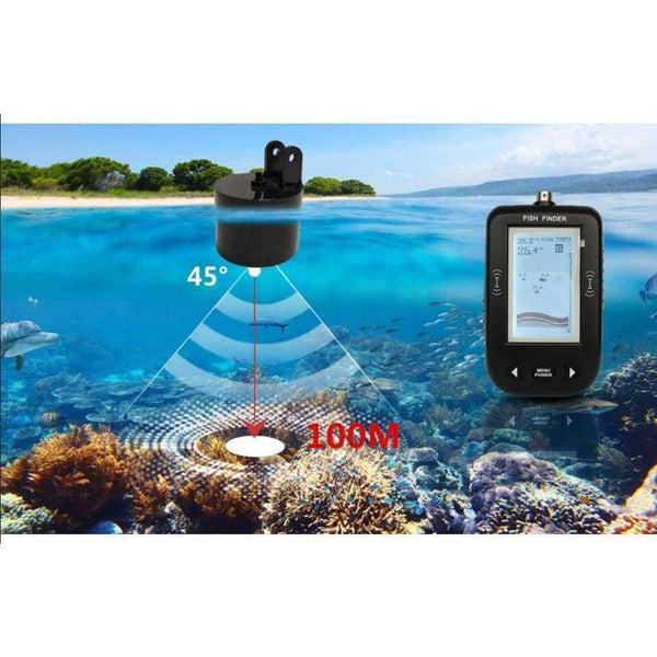 Planet Gates China / XF02 Portable Fish finder 9M Wire Echo Sounder Alarm 0.6-100m Depth Fishfinder Transducer Sensor Sonar For Fishing