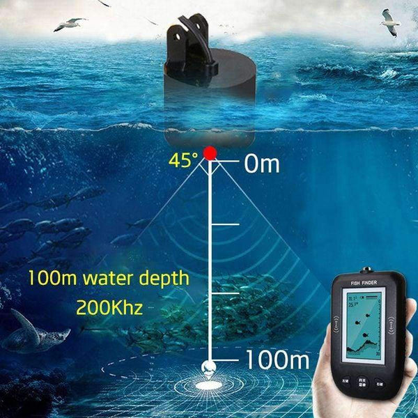 Planet Gates China / XF02 Portable Fish finder 9M Wire Echo Sounder Alarm 0.6-100m Depth Fishfinder Transducer Sensor Sonar For Fishing