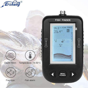 Planet Gates China / XF02 Portable Fish finder 9M Wire Echo Sounder Alarm 0.6-100m Depth Fishfinder Transducer Sensor Sonar For Fishing