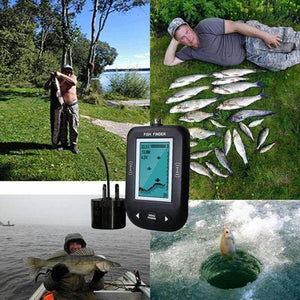 Planet Gates China / XF02 Portable Fish finder 9M Wire Echo Sounder Alarm 0.6-100m Depth Fishfinder Transducer Sensor Sonar For Fishing