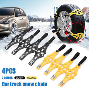 Planet Gates China / Yellow 4PCS  Car Tyre Winter Roadway Safety Tire Snow Adjustable Anti-skid Safety Double Snap Skid Wheel TPU Chains Snow Chains