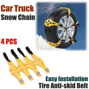 Planet Gates China / Yellow 4pcs/set Car Tyre Winter Roadway Safety Tire Snow Adjustable Anti-skid Safety Double Snap Skid Wheel TPU Chains