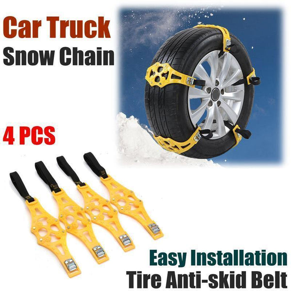 Planet Gates China / Yellow 4pcs/set Car Tyre Winter Roadway Safety Tire Snow Adjustable Anti-skid Safety Double Snap Skid Wheel TPU Chains