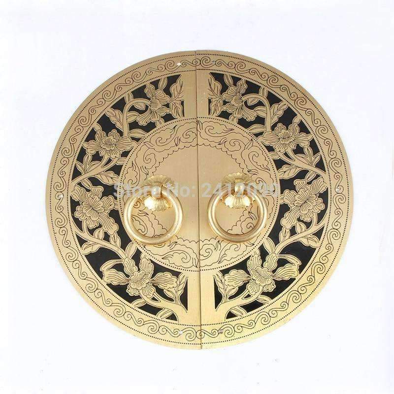 Planet Gates Chinese Antique Furniture Hardware Accessories Brass Round Vintage Pull Handle Knobs for Cabinet Door Cupboard Metal Handles