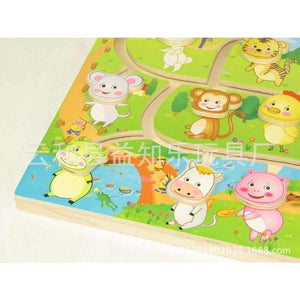 Planet Gates Chinese Zodiac / China Educational Early Learning Slide Puzzle Kids Wooden Toys for Children Labyrinth Puzzle Animal-Body-Match Maze Intelligence W268