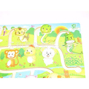 Planet Gates Chinese Zodiac / China Educational Early Learning Slide Puzzle Kids Wooden Toys for Children Labyrinth Puzzle Animal-Body-Match Maze Intelligence W268