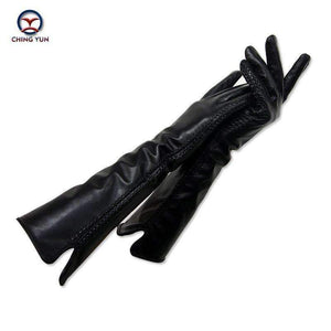 Planet Gates CHING YUN 2017 winter lady fashion sheepskin Arm sleeve women genuine leather mittens female long style Elbow Gloves 40cm