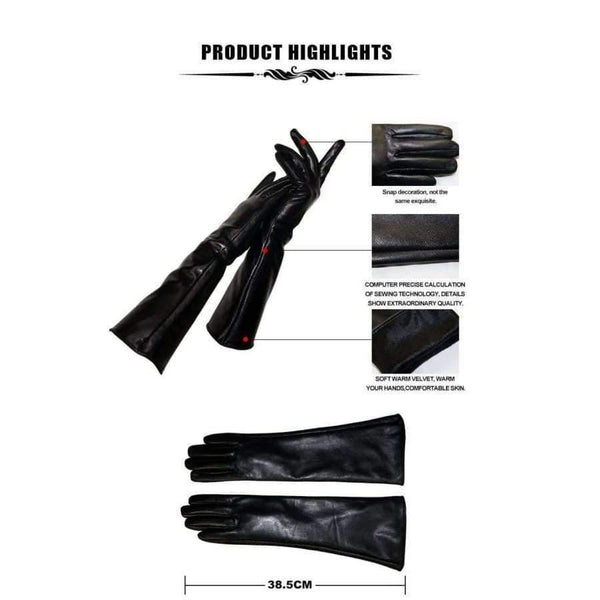 Planet Gates CHING YUN 2017 winter lady fashion sheepskin Arm sleeve women genuine leather mittens female long style Elbow Gloves 40cm