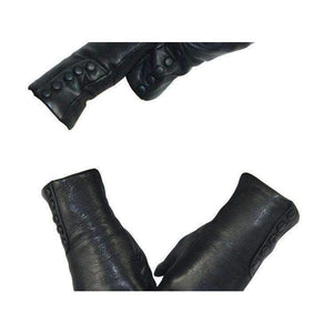 Planet Gates CHINGYUN New Women Genuine Glove Soft Thicken Bow Leather Gloves Winter Autumn Ladies Fashion Brand Black Warm Leather fv02