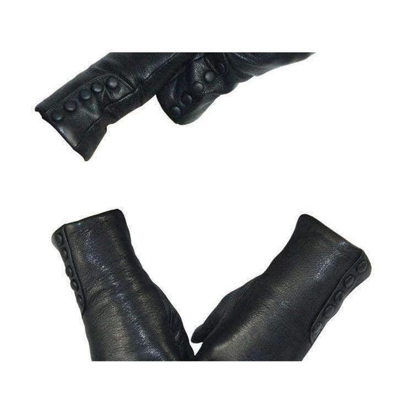 Planet Gates CHINGYUN New Women Genuine Glove Soft Thicken Bow Leather Gloves Winter Autumn Ladies Fashion Brand Black Warm Leather fv02