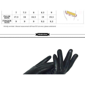 Planet Gates CHINGYUN New Women Genuine Glove Soft Thicken Bow Leather Gloves Winter Autumn Ladies Fashion Brand Black Warm Leather fv02