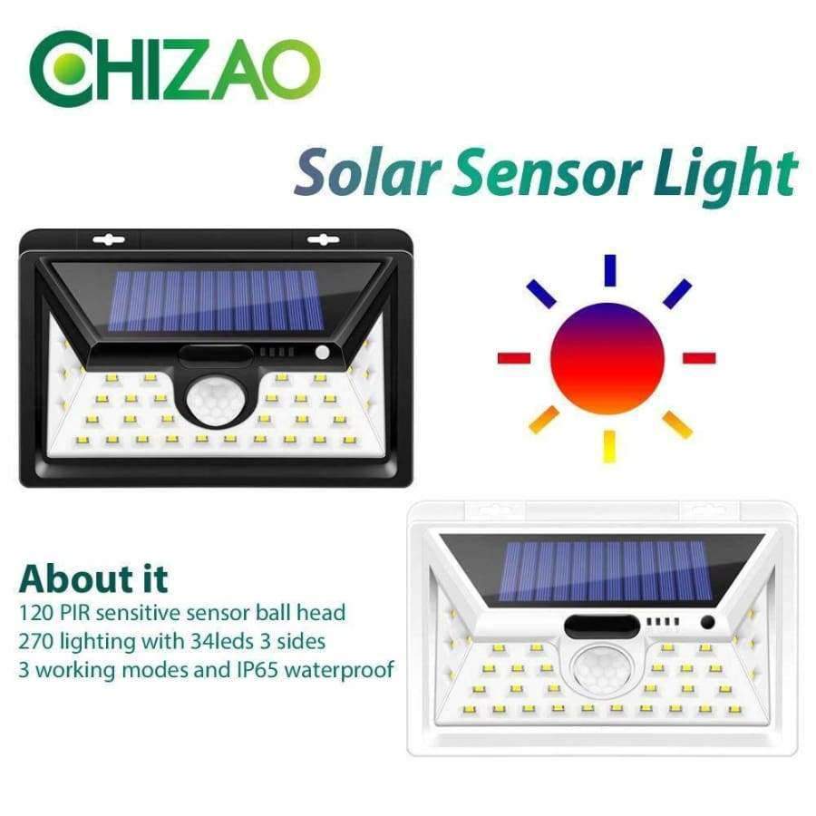 Planet Gates CHIZAO 34 LED Solar sensor light Waterproof Auto outdoor night light Porch Light Motion sensor wall lamp Wireless security light