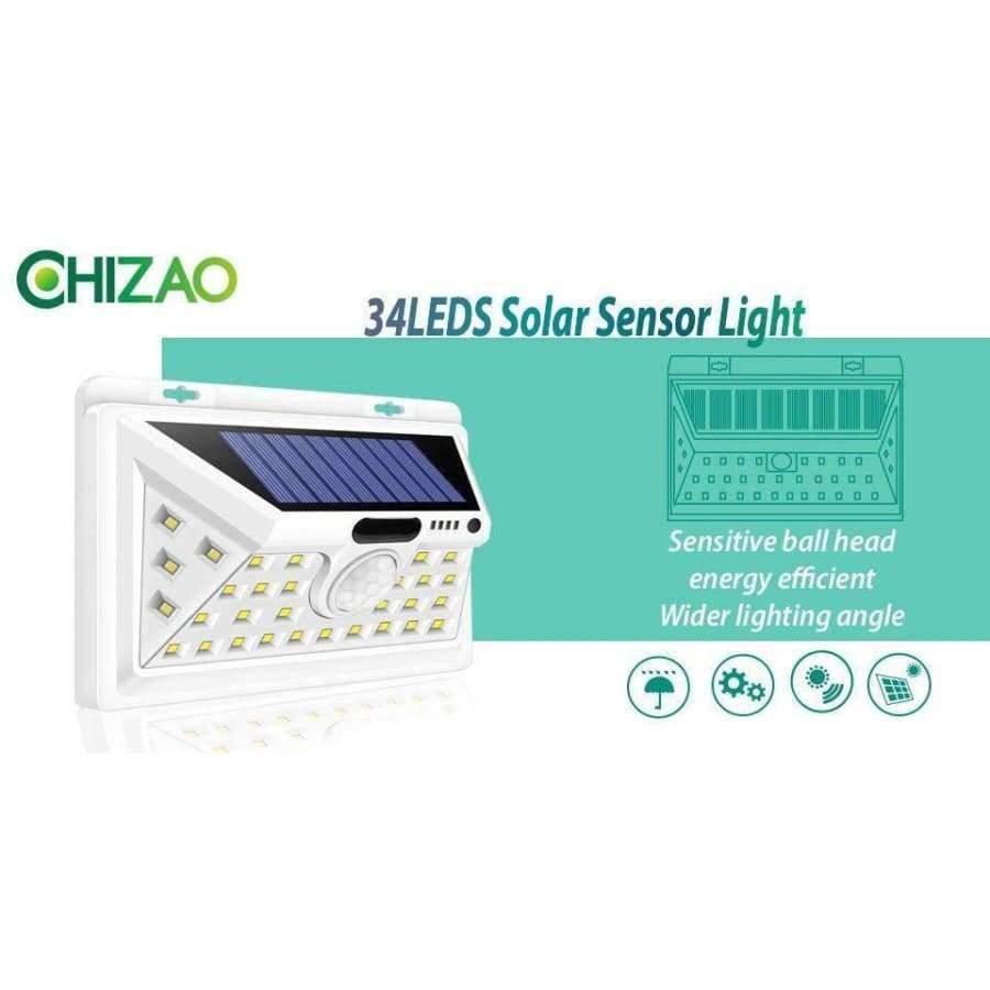 Planet Gates CHIZAO 34 LED Solar sensor light Waterproof Auto outdoor night light Porch Light Motion sensor wall lamp Wireless security light