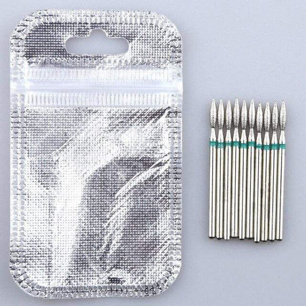 Planet Gates Chocolate 10PCS Diamond Cutter for Manicure Set Diamond Rotary Burrs Set Nail Drill Bit Set Milling Cutter for Nail Art Pedicure Tool