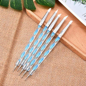Planet Gates Chocolate 5 Pcs/Sets Nail Art Pen 2 In 1 Double Ends Dotting Drawing Painting UV Gel Liner Polish Brush Set Nail Art Dotting Tools