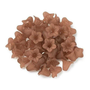 Planet Gates Chocolate 50pcs Frosted Transparent Acrylic Flower Beads for Earrings Necklaces Bracelets jewelry Making DIY White Red 16x12mm hole: 1.5mm