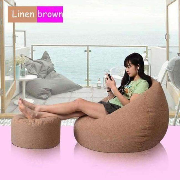 Planet Gates Chocolate Bean Bag Chair Cover For Livingroom Bedroom Balcony Tatami Single Window Air Beanbag Home Furniture without Filling Beanbag Beds