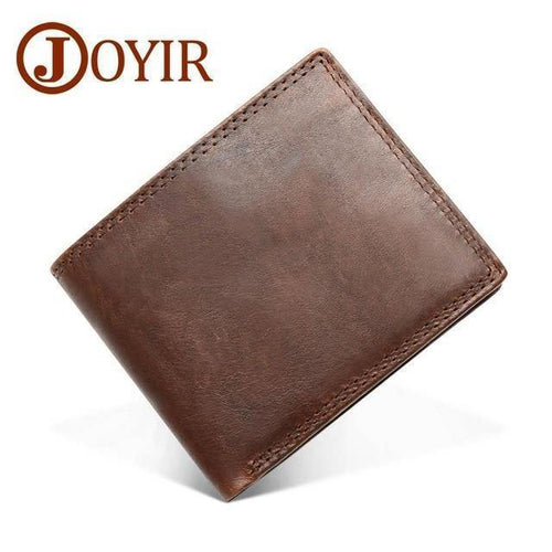 Planet Gates Chocolate Genuine Crazy Horse Leather Men Wallets Vintage Trifold Wallet Zip Coin Pocket Purse Cowhide Leather Rfid Wallet For Men