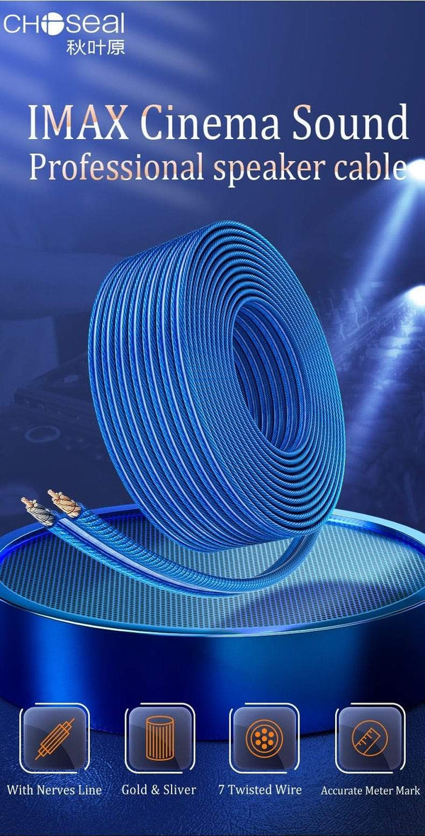 Planet Gates CHOSEAL DIY HIFI Speaker Cable Oxygen Free Copper Audio Cable for Car Audio Home Theater 14/16/18AWG Audiophile Wire