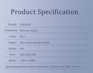 Planet Gates CHOSEAL DIY HIFI Speaker Cable Oxygen Free Copper Audio Cable for Car Audio Home Theater 14/16/18AWG Audiophile Wire