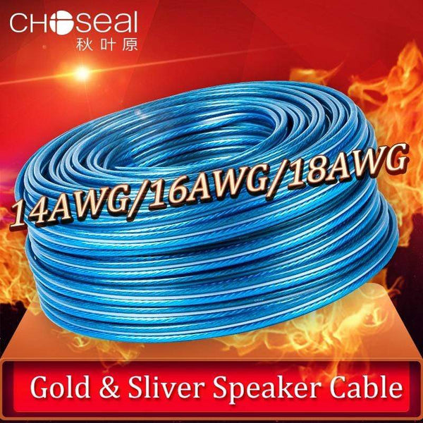 Planet Gates CHOSEAL DIY HIFI Speaker Cable Oxygen Free Copper Audio Cable for Car Audio Home Theater 14/16/18AWG Audiophile Wire