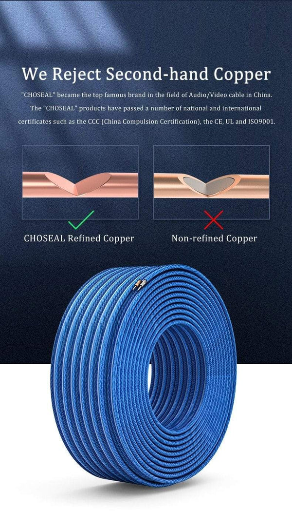 Planet Gates CHOSEAL DIY HIFI Speaker Cable Oxygen Free Copper Audio Cable for Car Audio Home Theater 14/16/18AWG Audiophile Wire